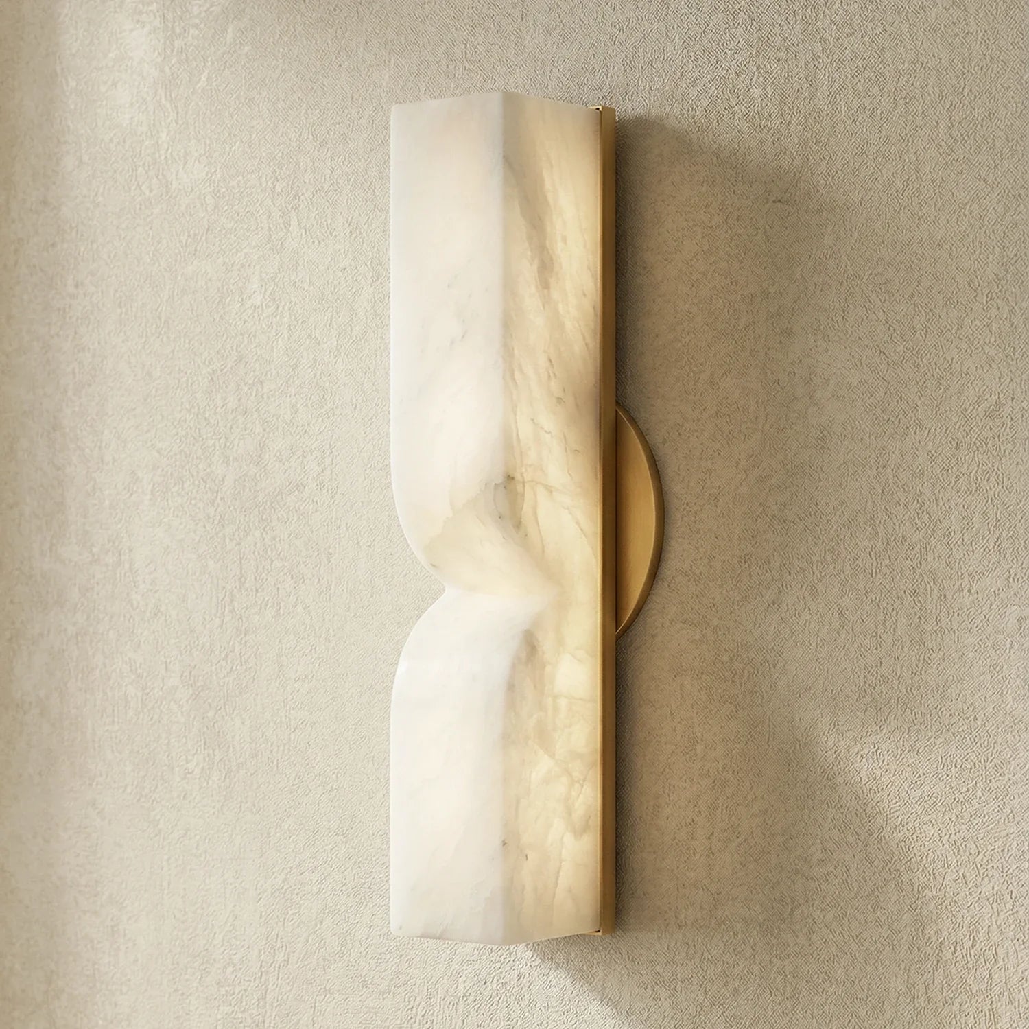 Rectangular Fluted Alabaster Wall Sconce
