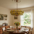 Ribbed Solaris Disc Glass Chandelier