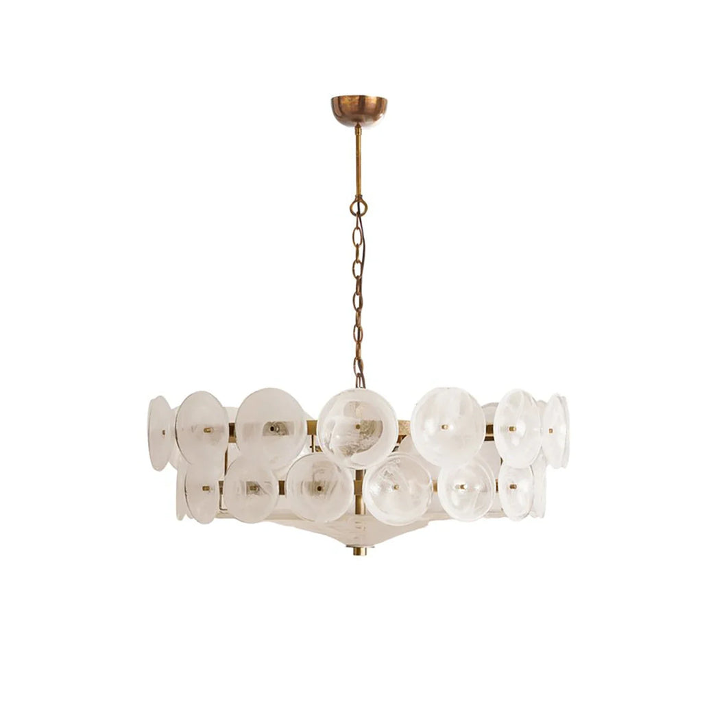 Ribbed Solaris Disc Glass Chandelier