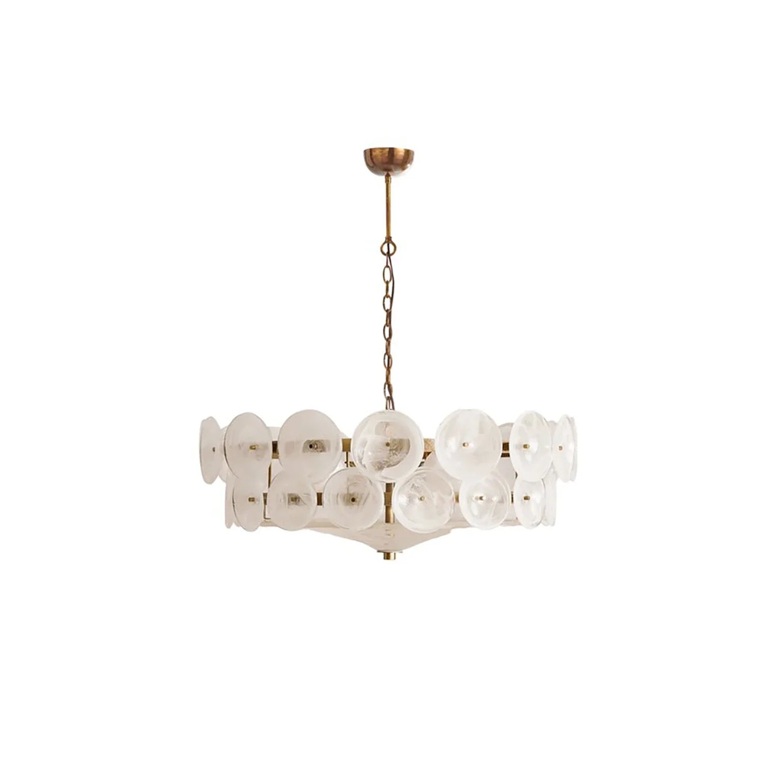 Ribbed Solaris Disc Glass Chandelier