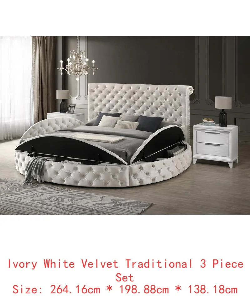 3pc Queen Size Wooden Furniture Storage Bed Set
