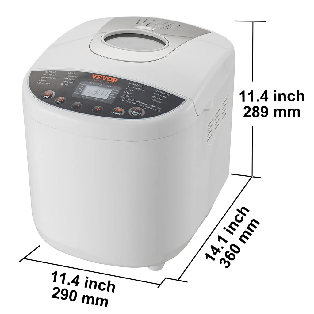 Bread Maker 15-in-1 Dough Machine with Gluten Free Setting