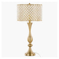 27" Metal Table Lamp in Gold with Clear K9 Crystal and Metal Shade
