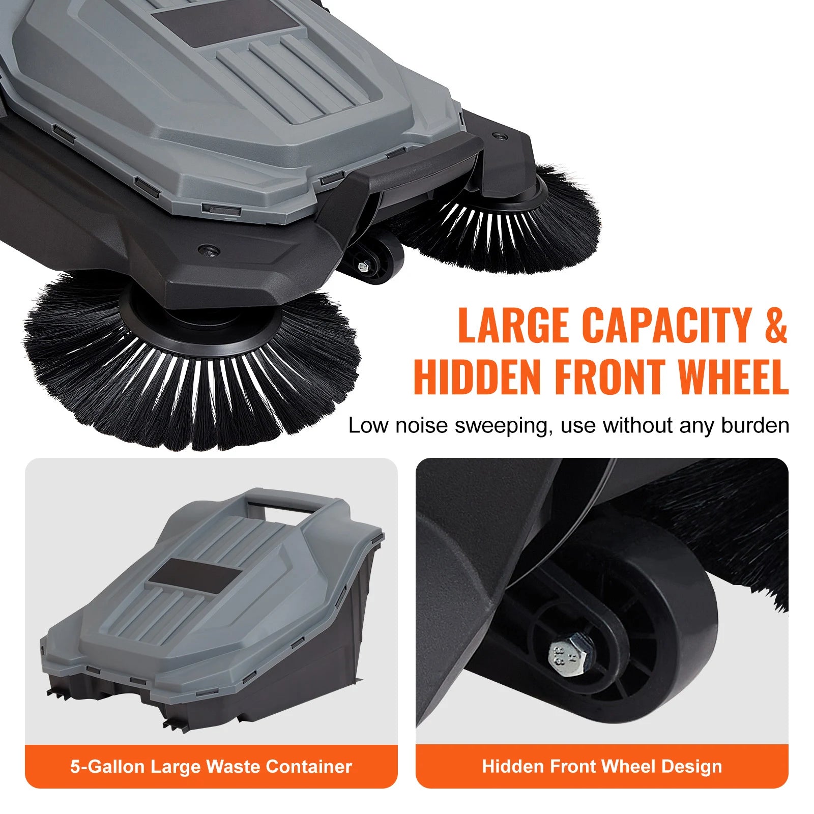 5-Gal Walk-behind Floor Sweeper 25.6"