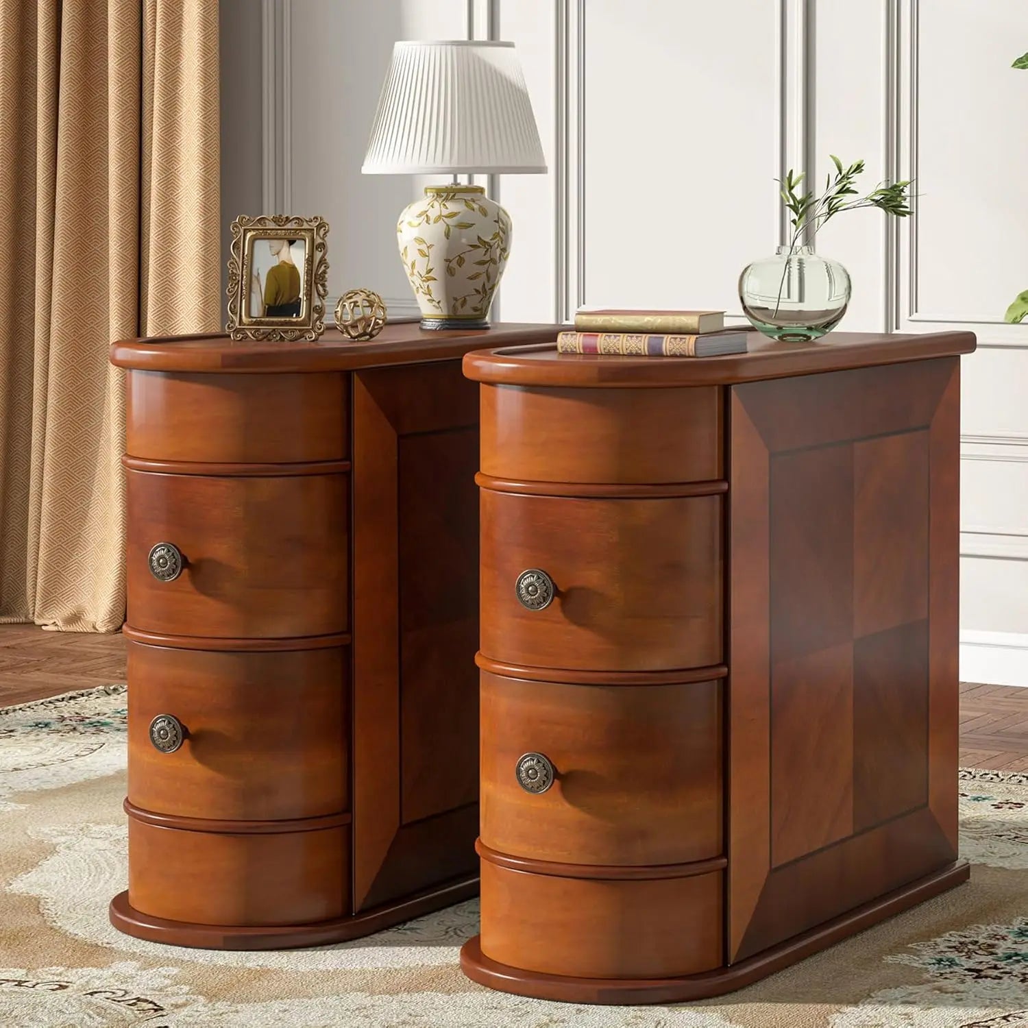 Wood End Table Set of 2