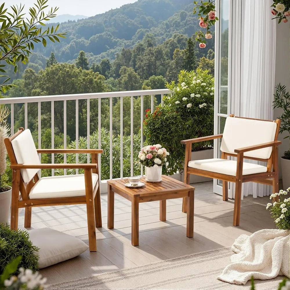 3 Piece Acacia Wood Patio Furniture