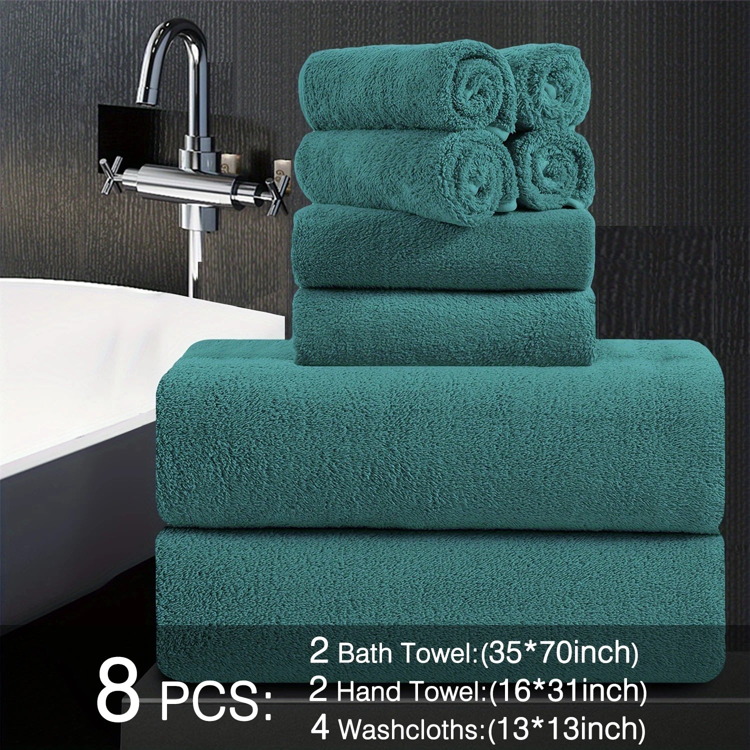8pcs Oversized Bath Towels Set 35" x 70"