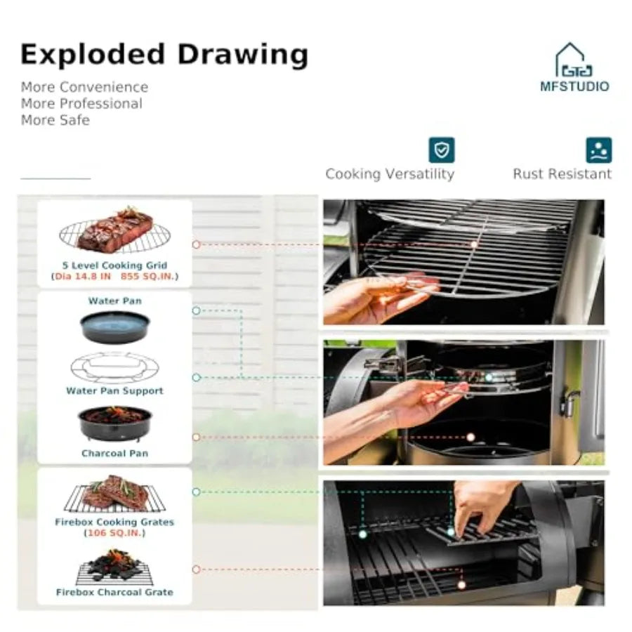 Vertical Offset Smoker Grill Barrel Combo