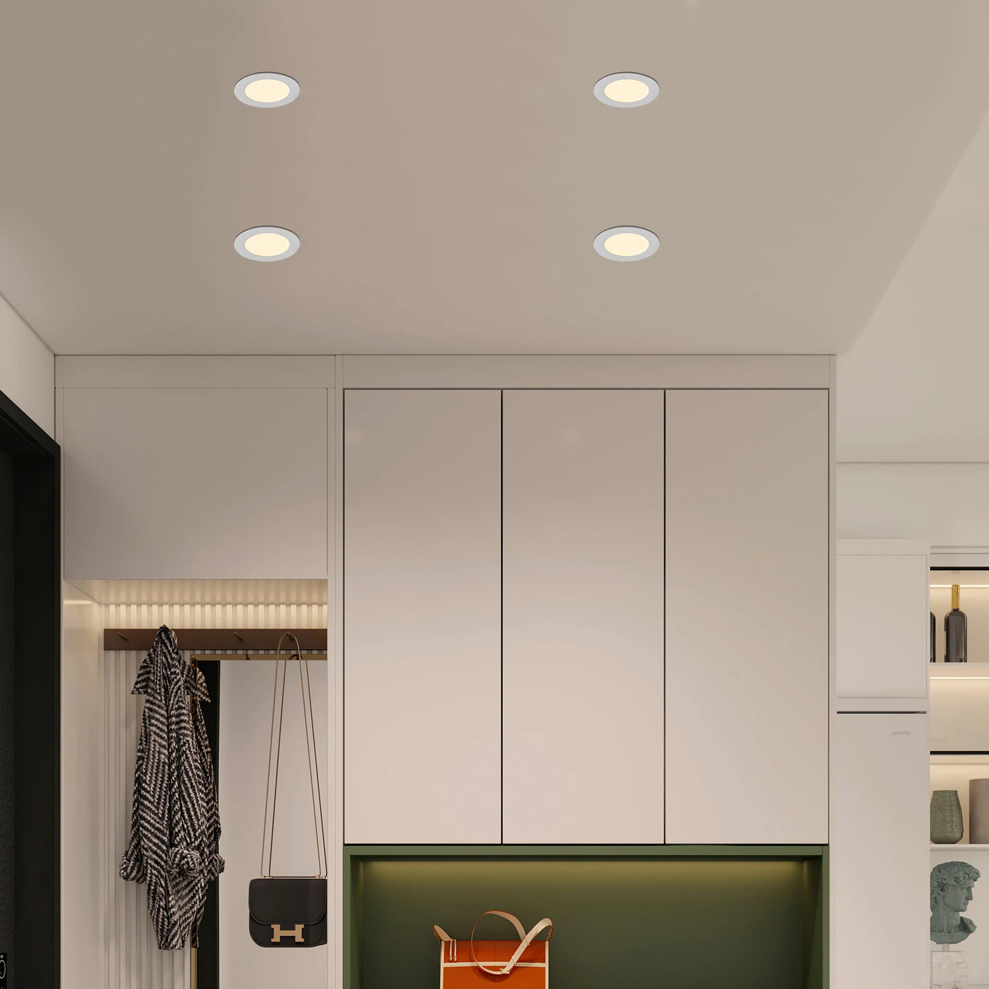 12-Pack LED Recessed Lights with Junction Box, Dimmable Downlights, 3000K-5000K Adjustable Color, Energy-Efficient Ceiling Light