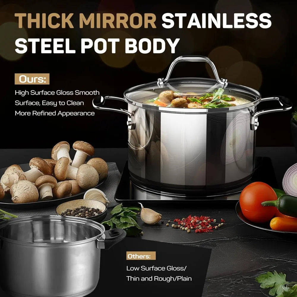 11-PC Stainless Steel Induction Cookware Set