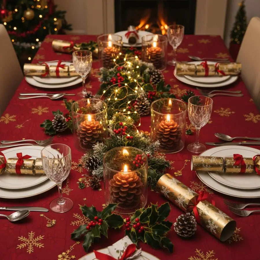 6 Sets Pine Cone Candles Straight Glass Container