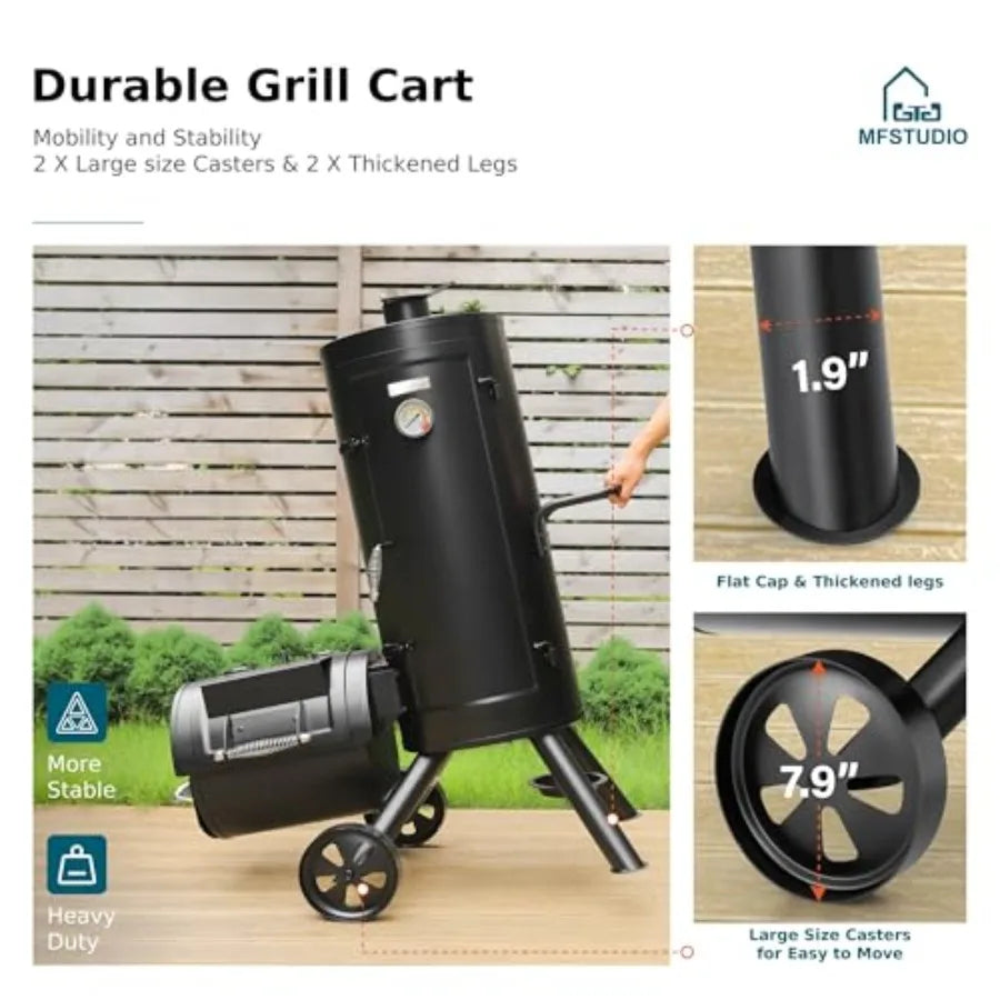 Vertical Offset Smoker Grill Barrel Combo