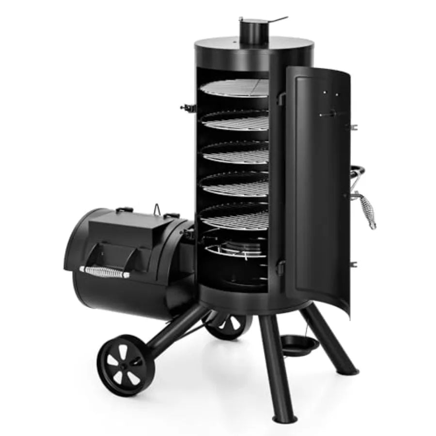 Vertical Offset Smoker Grill Barrel Combo