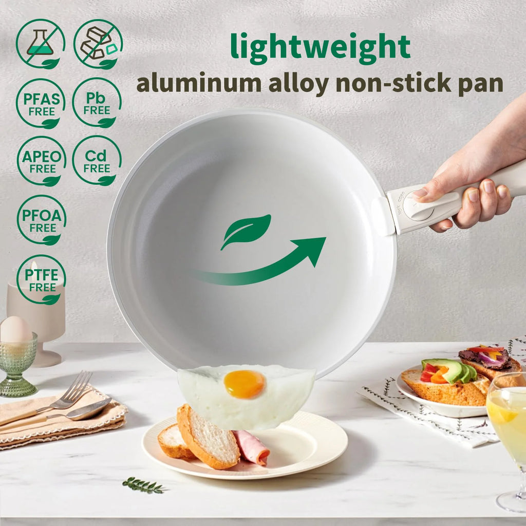 Nonstick Cookware Set Detachable Handle, Oven Safe