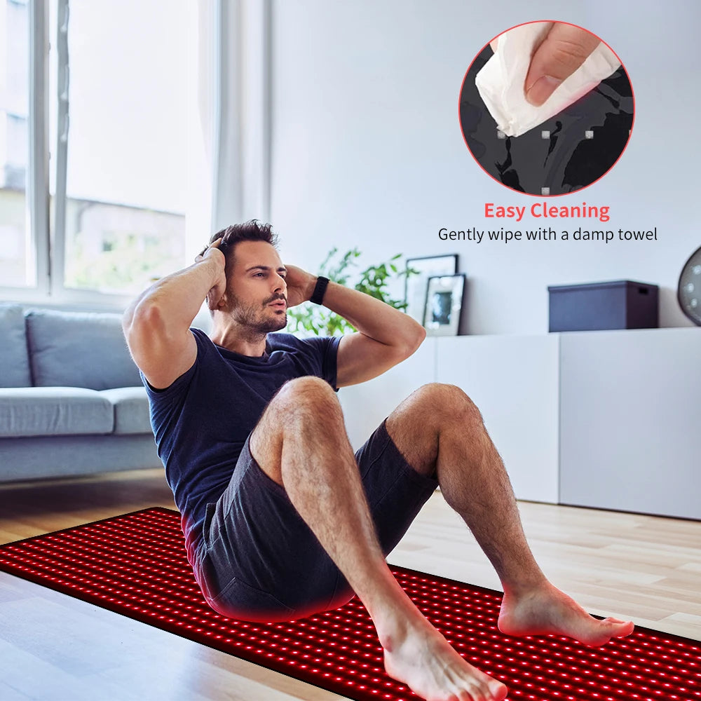 Red Light Mat Full Body 63" x 23.6" 945pcs LED Beads 660nm and 850nm Red Light Blanket Whole Body LED Light Relax Pad