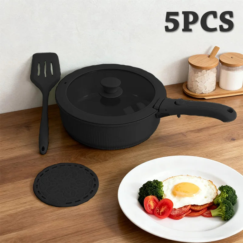 Nonstick Cookware Set Detachable Handle, Oven Safe