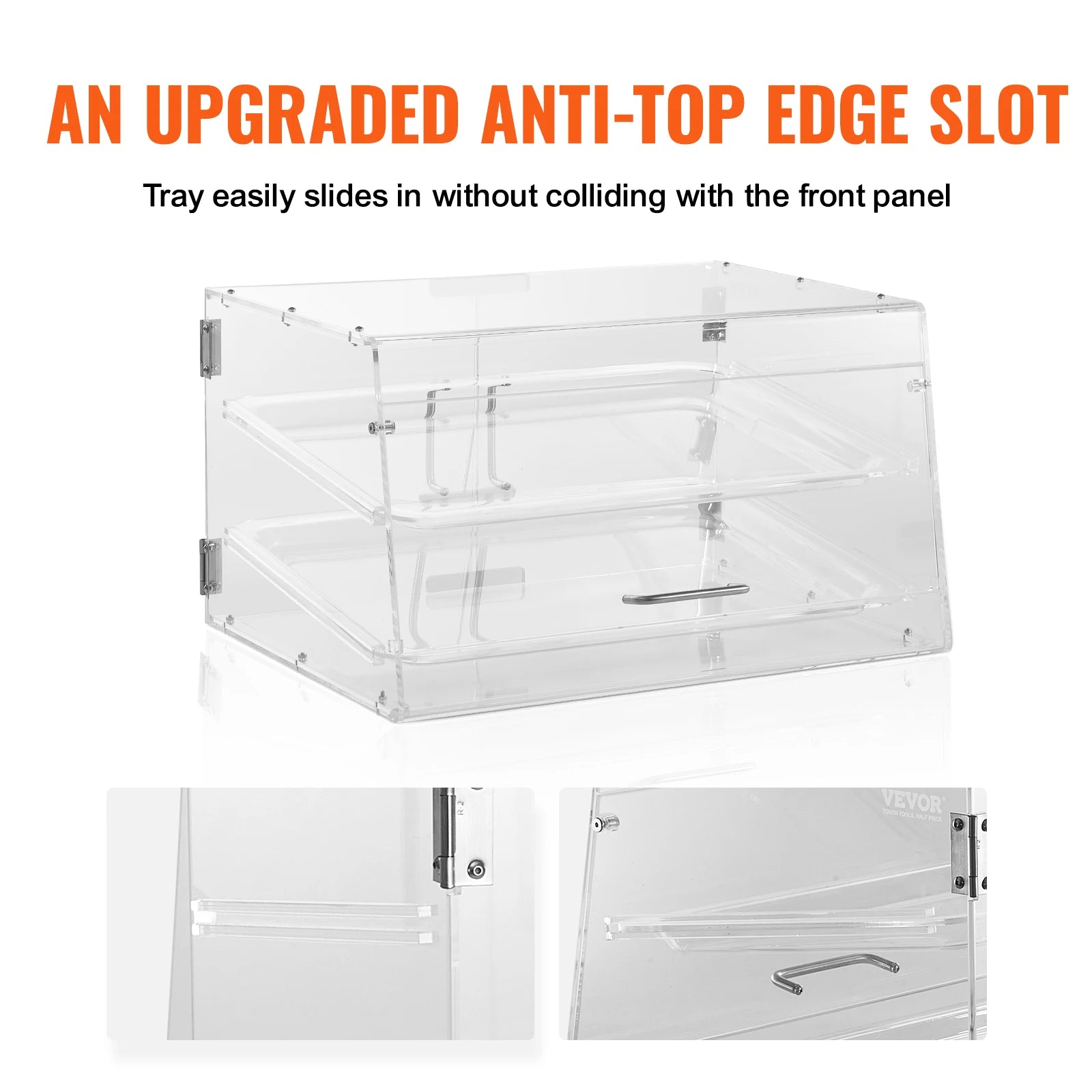 SucceBuy 2 Tray Clear Pastry Display Case