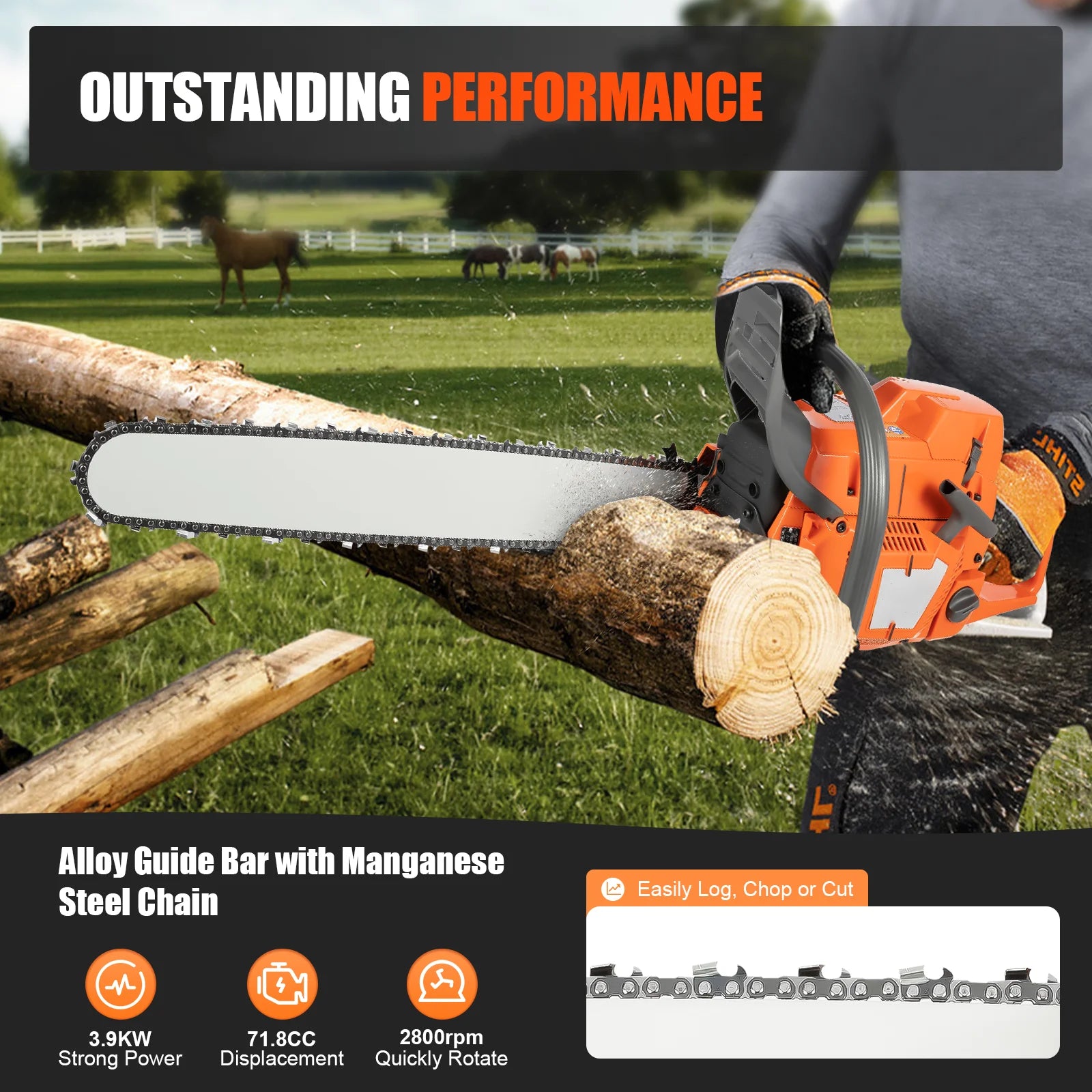 24 inch Gasoline Powered  Chain Saw
