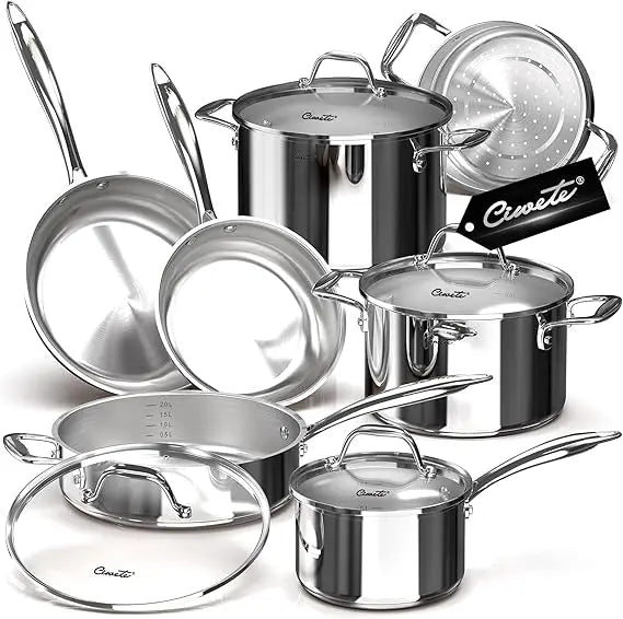 11-PC Stainless Steel Induction Cookware Set