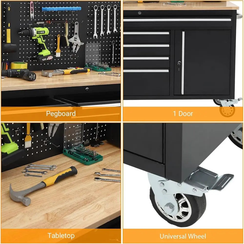 Heavy-Duty Rolling Tool Chest with Power Strip,, 1675 lbs Capacity