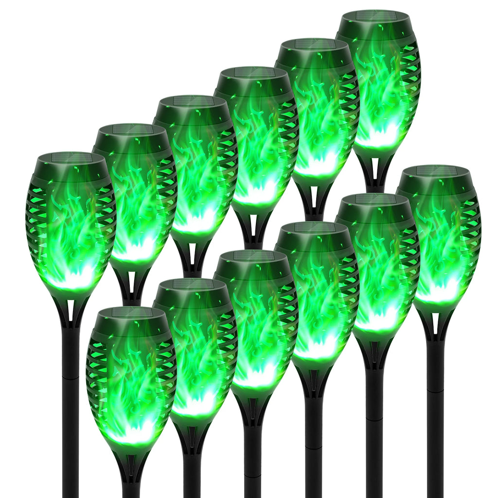 4/6/8/12Pcs Solar Flame Torch Light LED Flickering Outdoor Decoration Powered For Lawn Path Yard Patio Floor Night Lamp