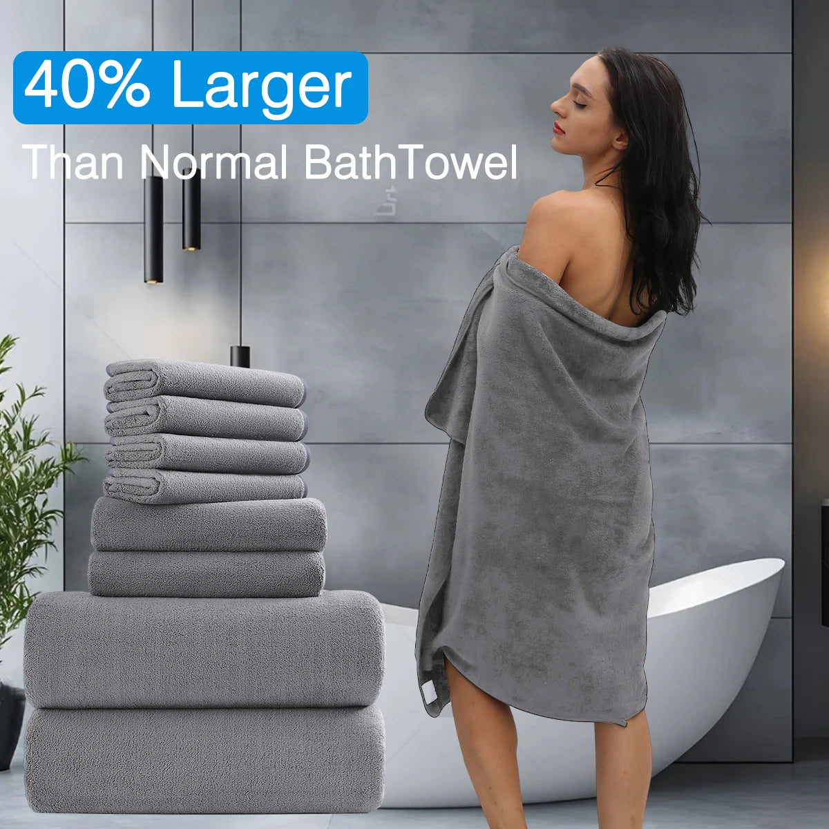 8pcs Oversized Bath Towels Set 35" x 70"