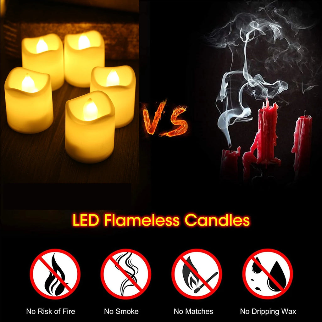 Flameless LED Votive Candles Set 100+Hour Lasting