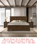 Traditional 3-Piece Wood Bedroom Set with Queen Panel Bed and 2 Nightstands