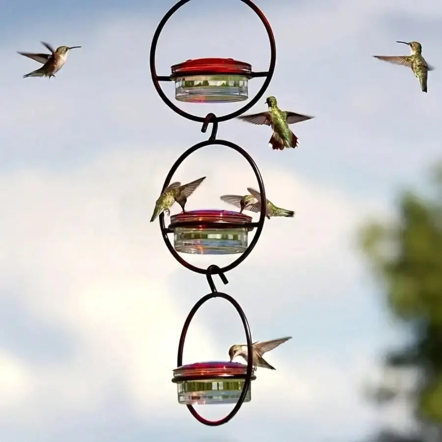 3pcs Metal Hanging Hummingbird Feeder
