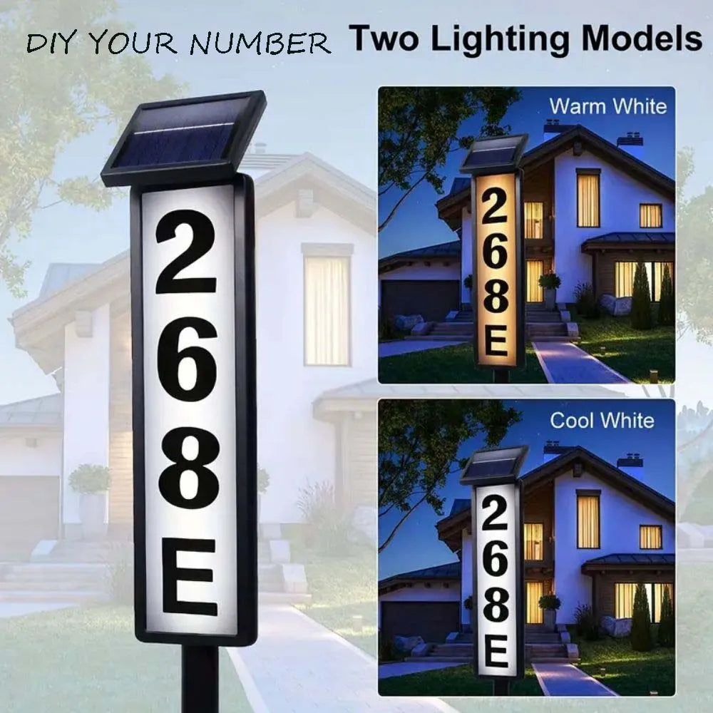 Solar Light Powered House Number