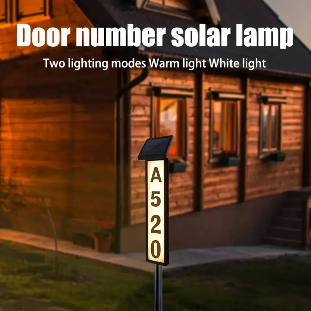 Solar Light Powered House Number
