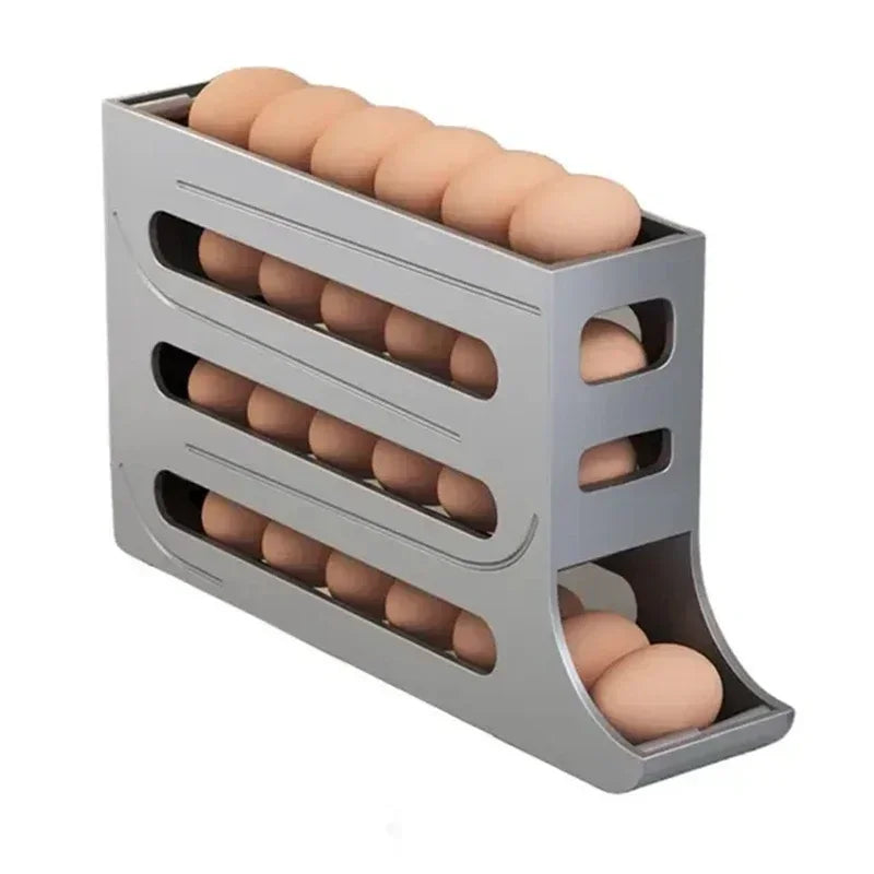 4 Layers Automatic Rolling Egg Holder Kitchen Refrigerator