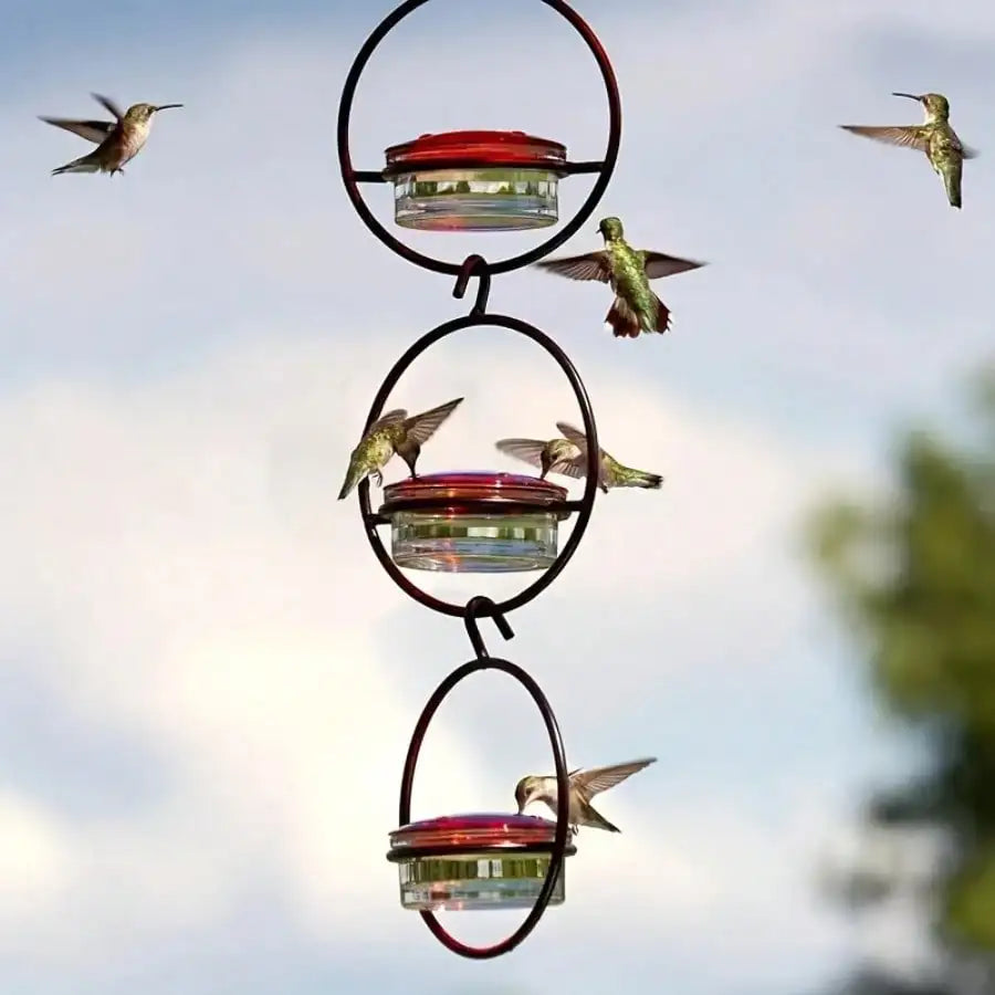 3pcs Metal Hanging Hummingbird Feeder