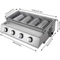 Professional 4-Burner Stainless Steel Smokeless Propane/LPG Gas Grill