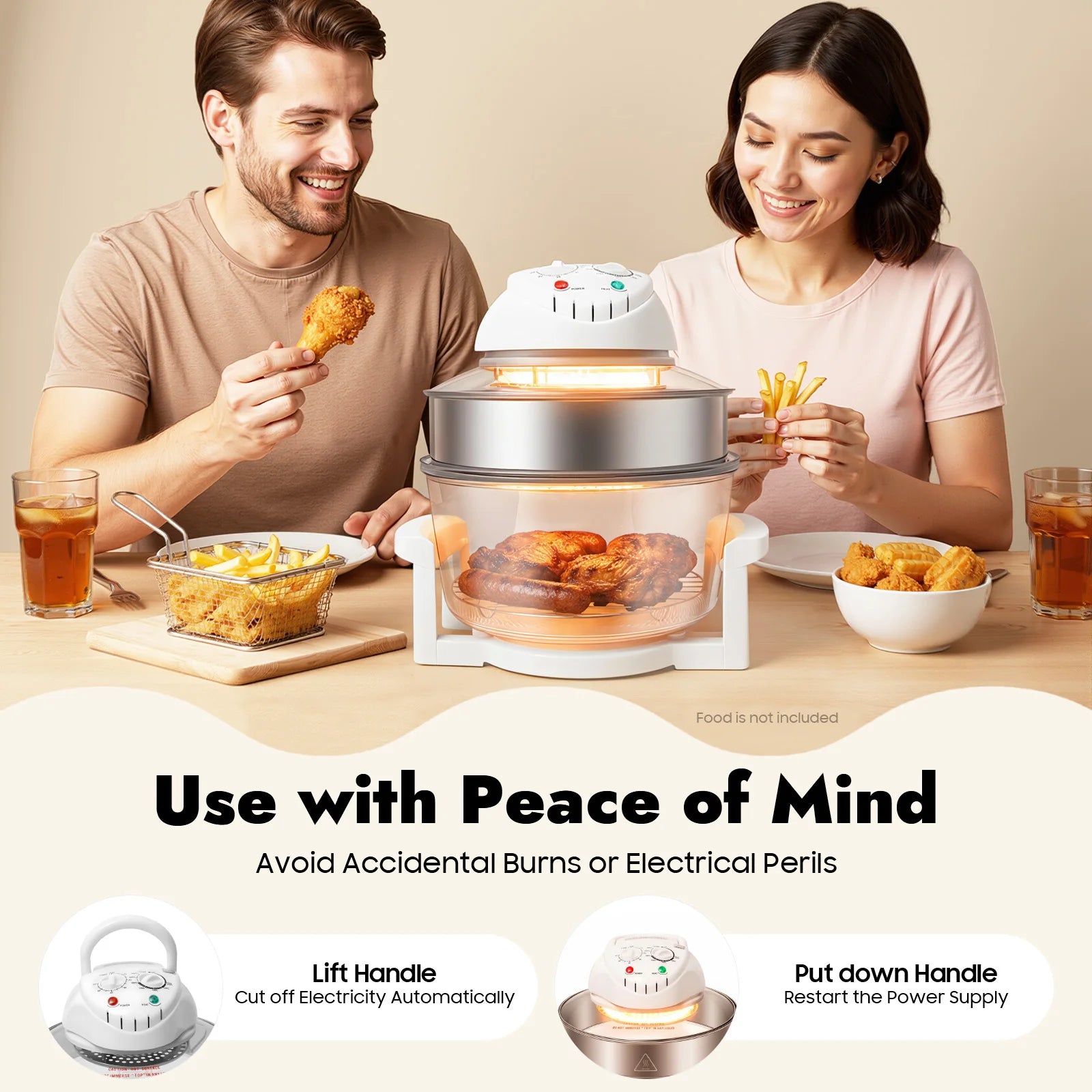 110V Qt Visual Air Fryer 1200-1400W