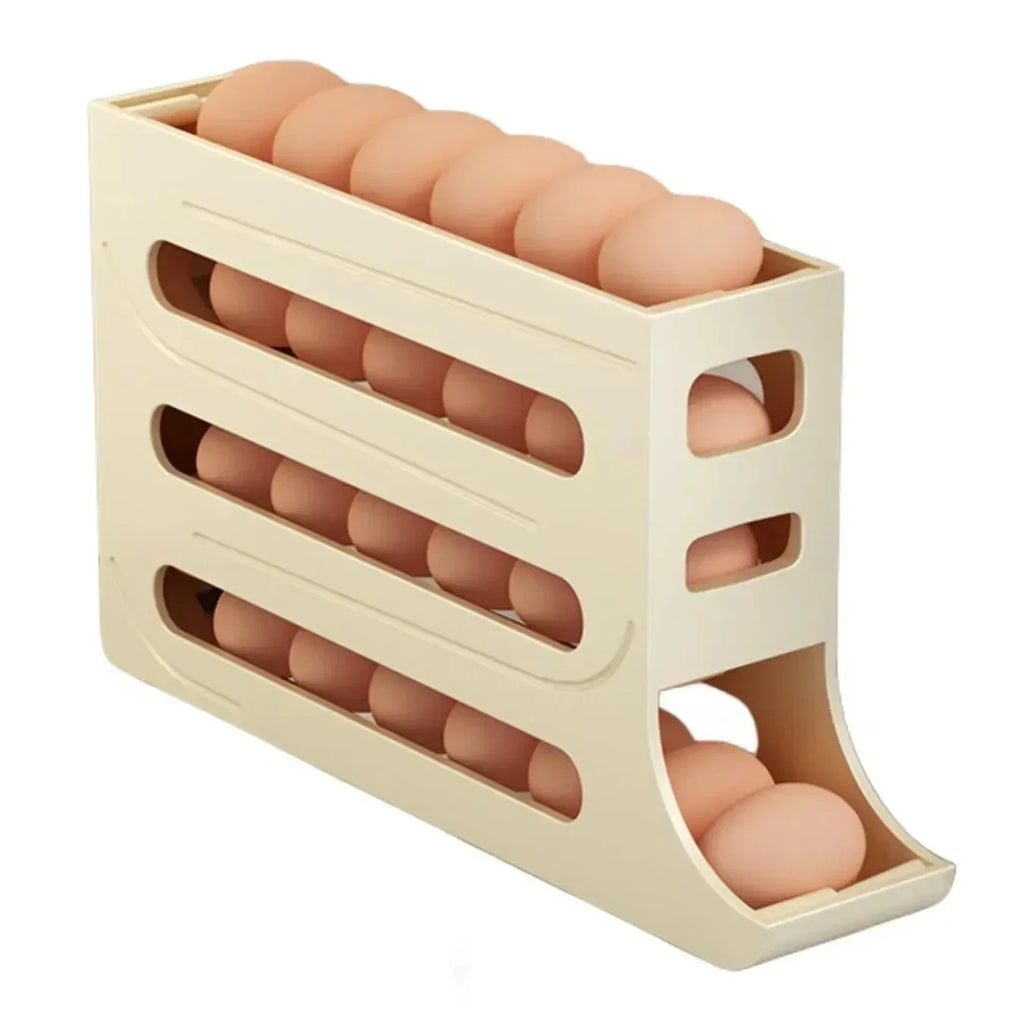4 Layers Automatic Rolling Egg Holder Kitchen Refrigerator