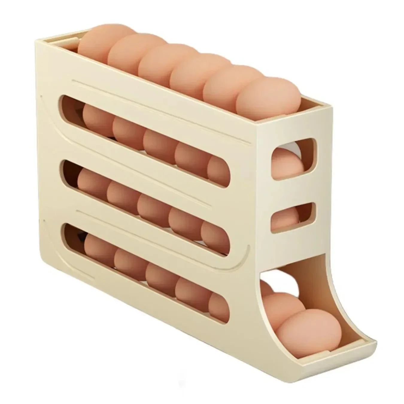 4 Layers Automatic Rolling Egg Holder Kitchen Refrigerator