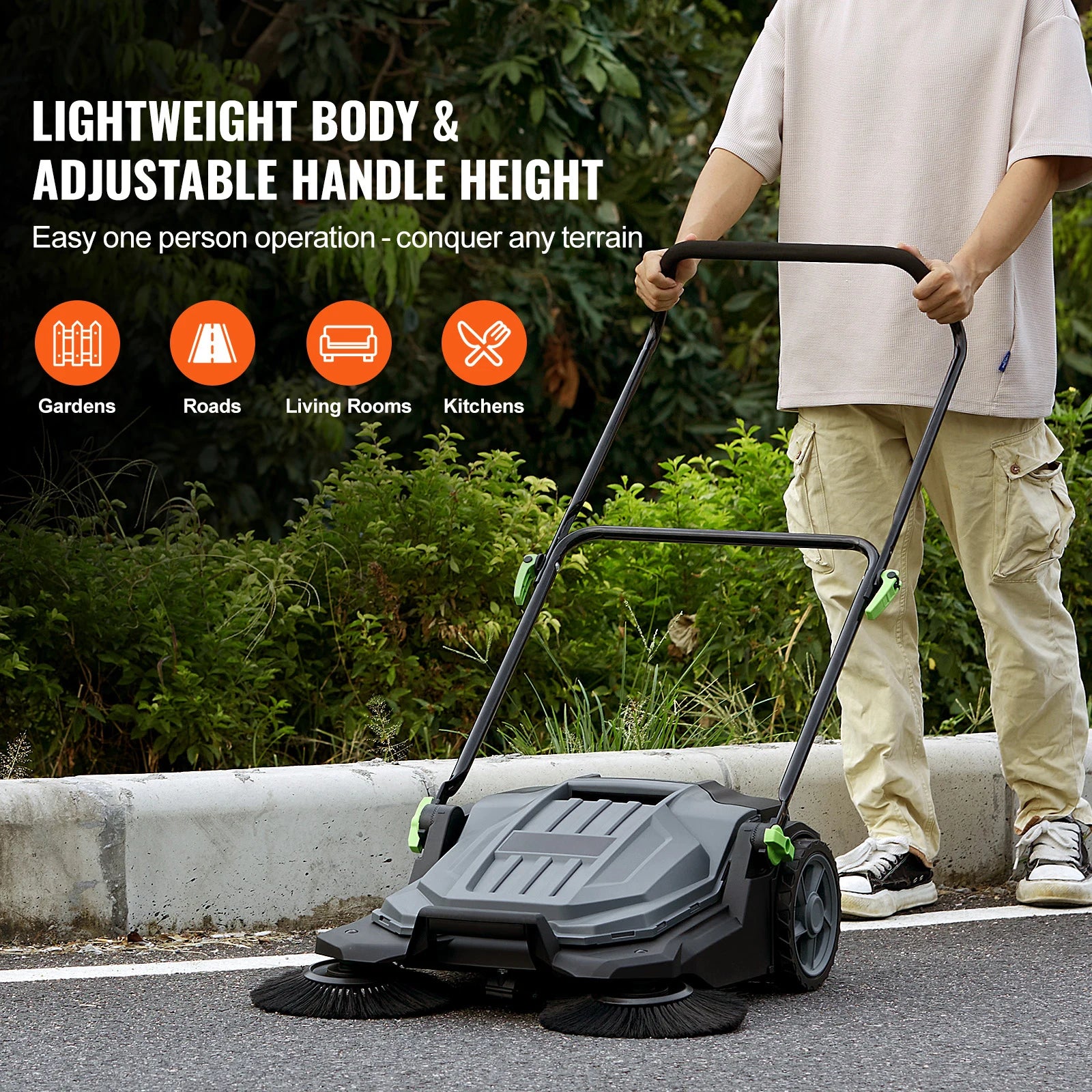 5-Gal Walk-behind Floor Sweeper 25.6"