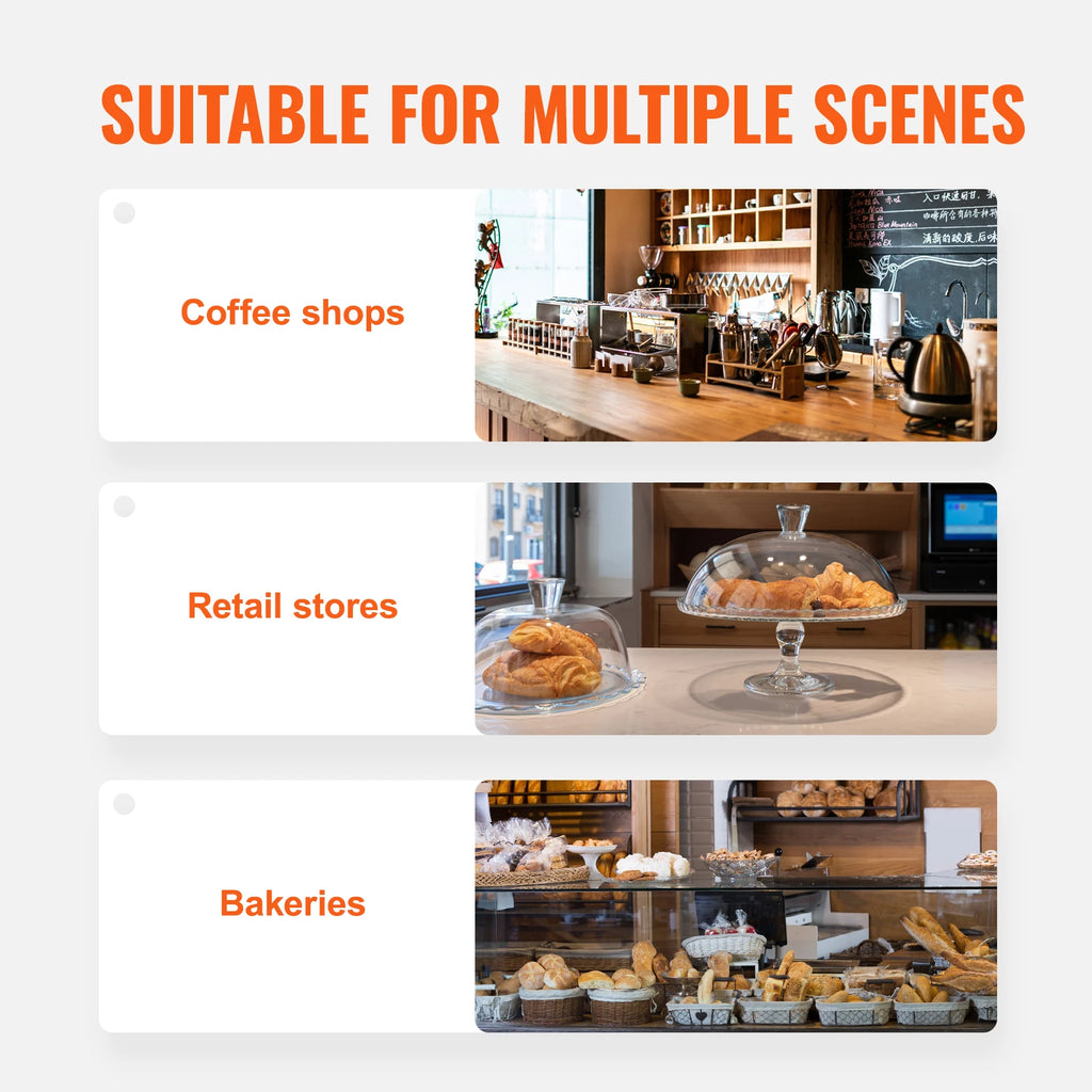 SucceBuy 2 Tray Clear Pastry Display Case