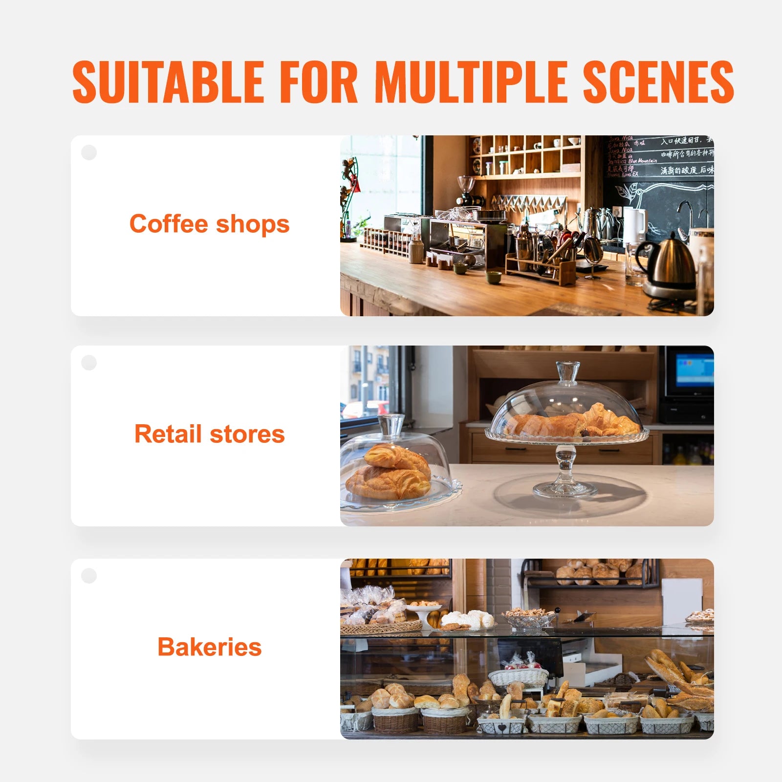 SucceBuy 2 Tray Clear Pastry Display Case