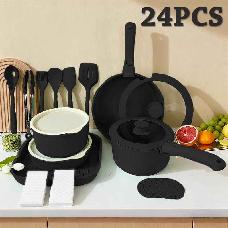 Nonstick Cookware Set Detachable Handle, Oven Safe