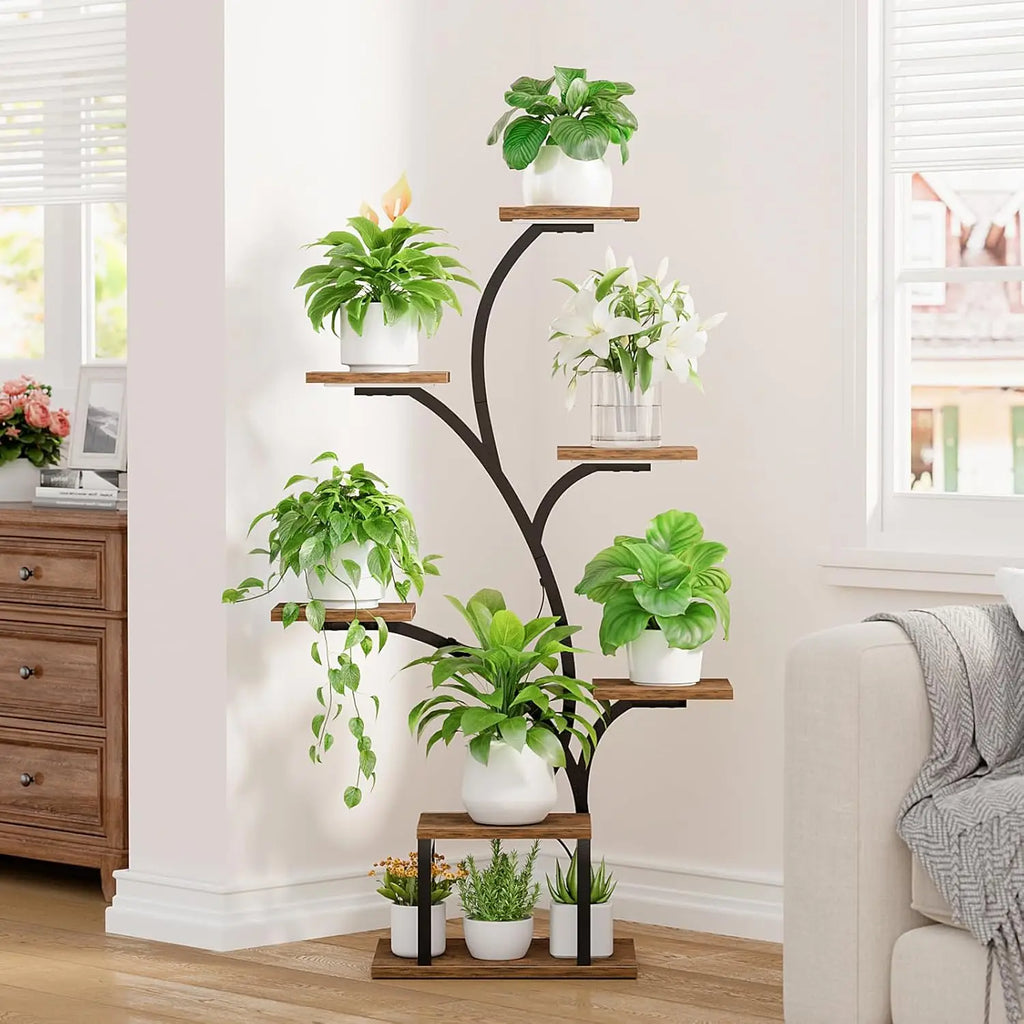 7-Tier Indoor Plant Stand with Grow Lights