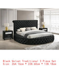 3pc Queen Size Wooden Furniture Storage Bed Set