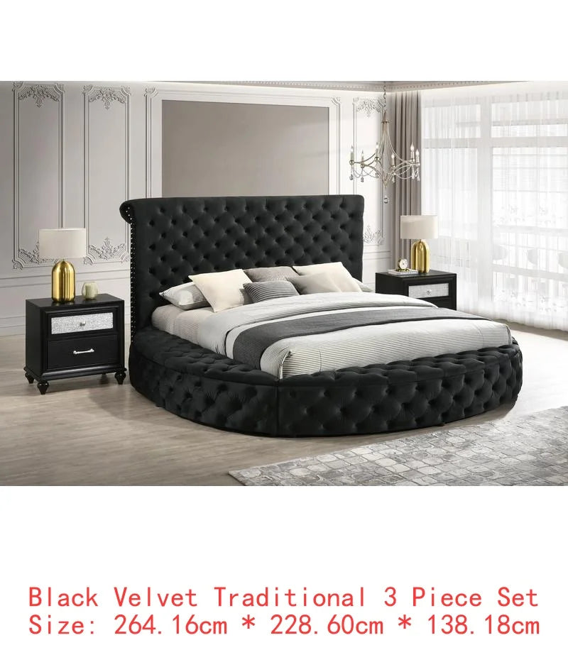 3pc Queen Size Wooden Furniture Storage Bed Set