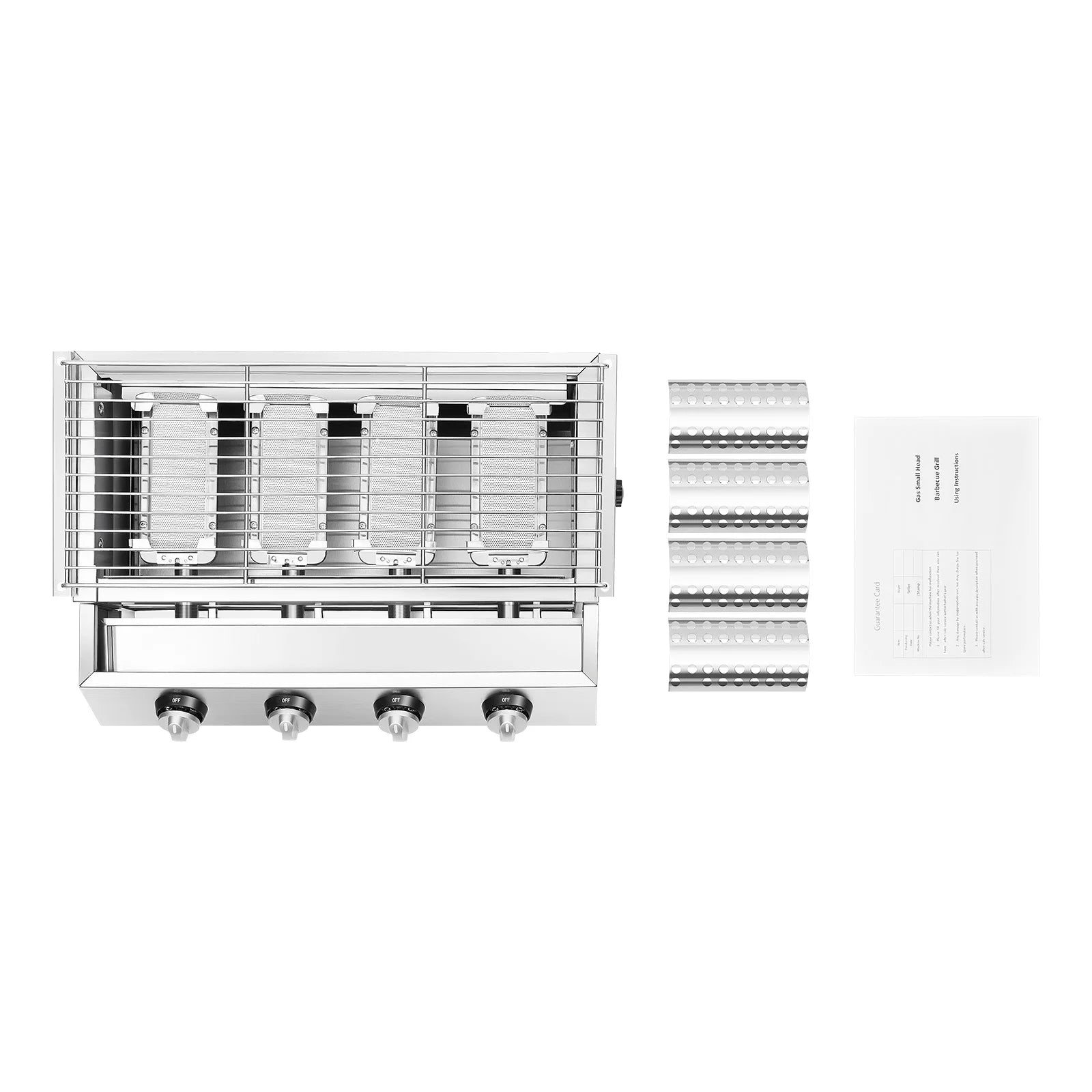 Professional 4-Burner Stainless Steel Smokeless Propane/LPG Gas Grill
