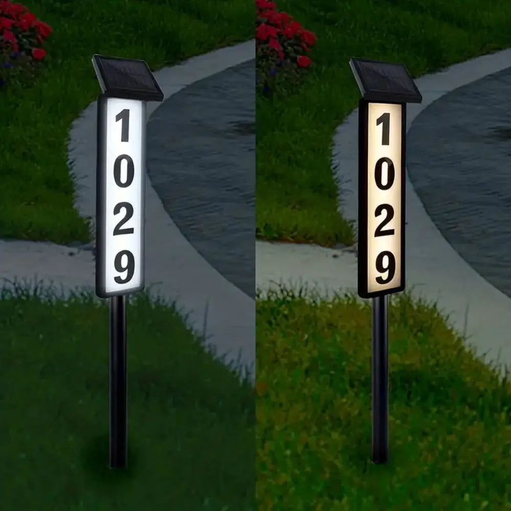 Solar Light Powered House Number