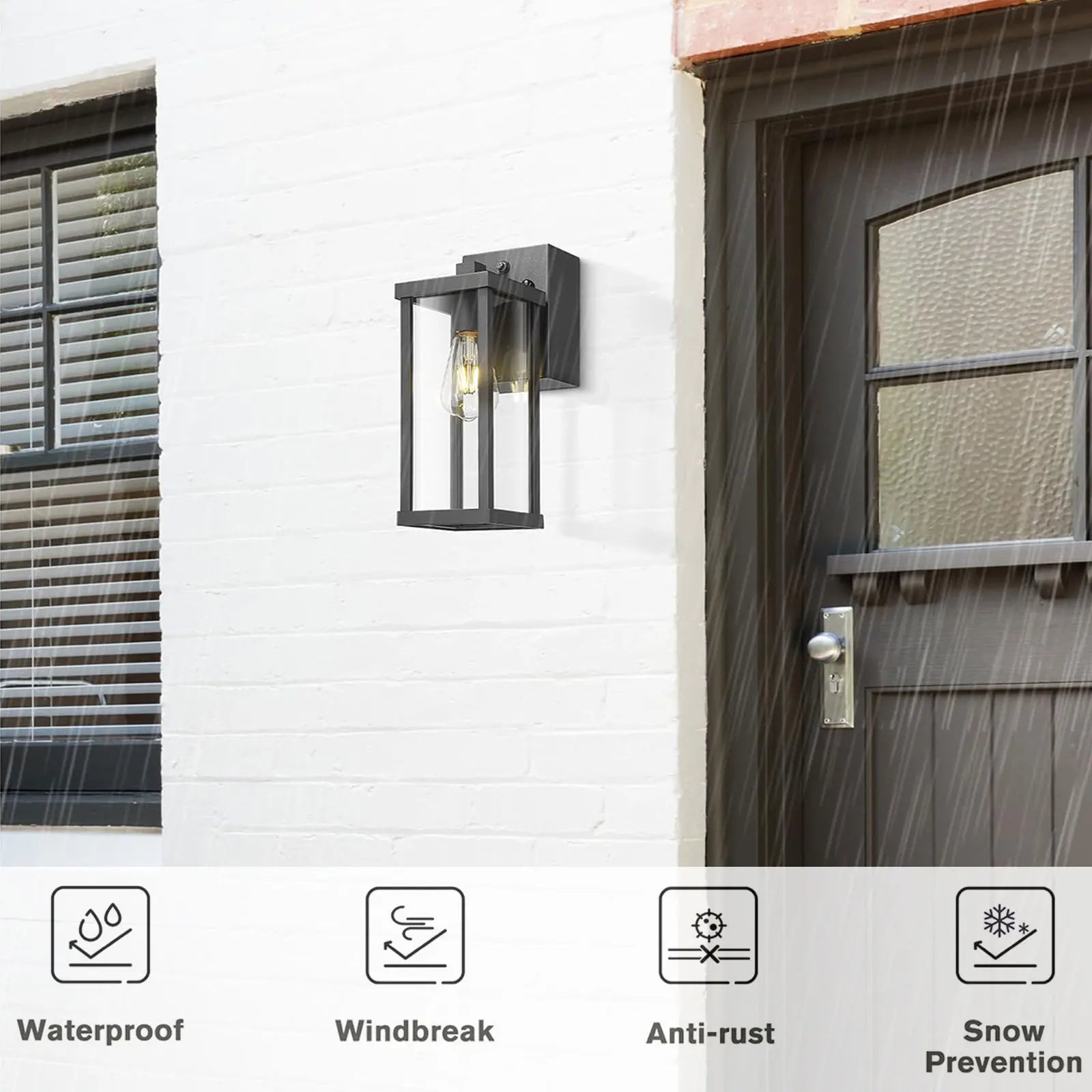 Porch Light With GFCI Outlet Dusk To Dawn Outdoor Light Exterior Lighting Fixtures Wall Mount For House Patio Garage Hallway