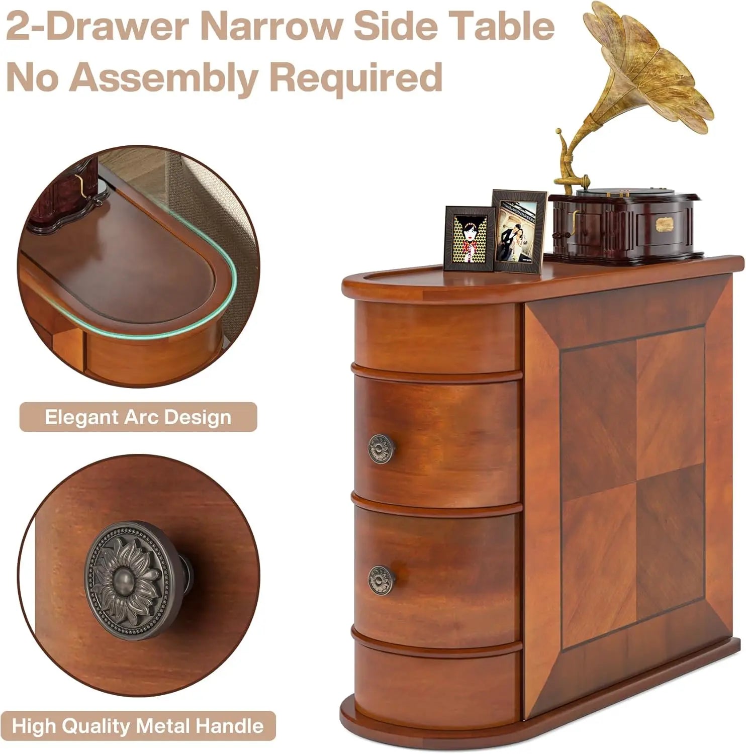 Wood End Table Set of 2