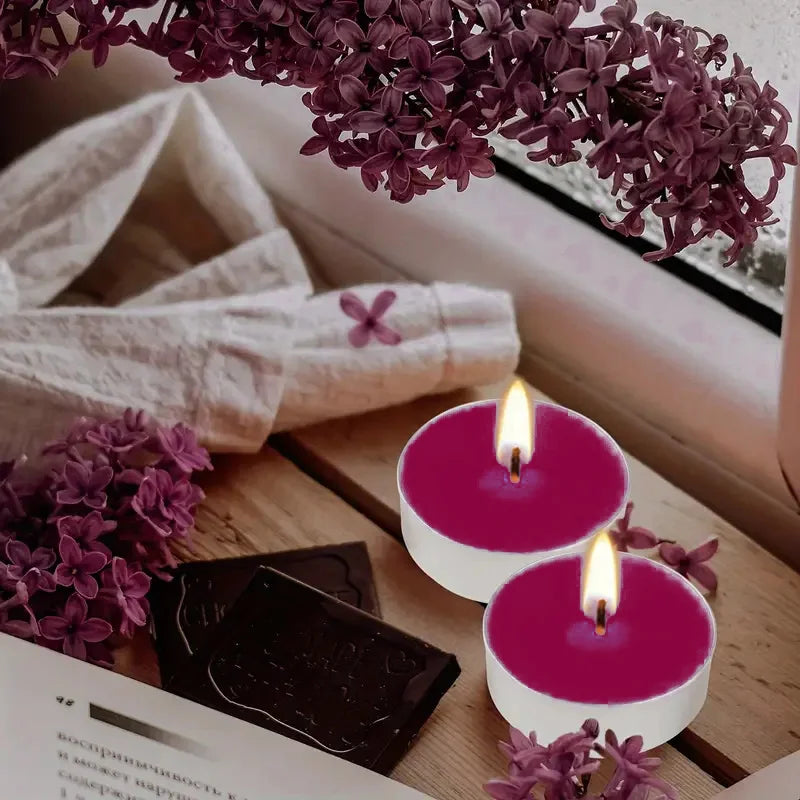 Air Fusion 100 Count Tea Lights Candles Burgundy Berry Blast Scented 2.5 Hours Smoke-free Drip-free And Long-lasting Aromatherap