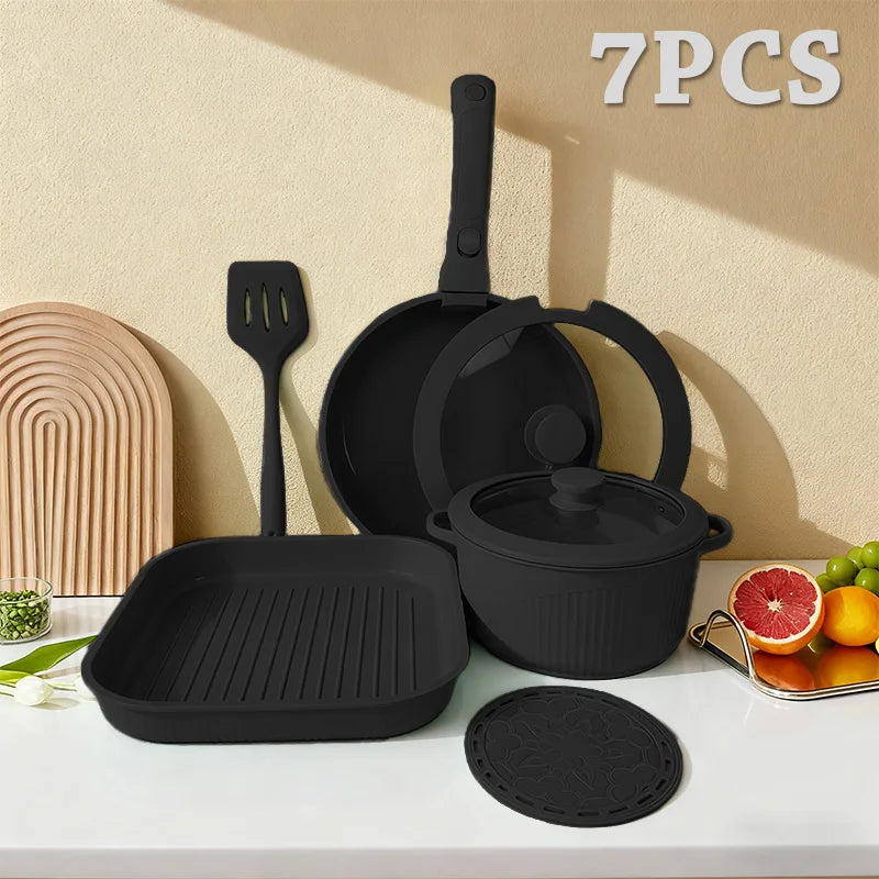 Nonstick Cookware Set Detachable Handle, Oven Safe